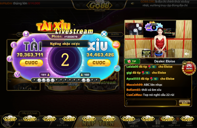 Tài Xỉu Go88 live