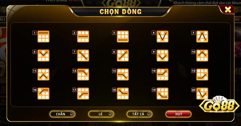 Chọn dòng cược mini game kim cương